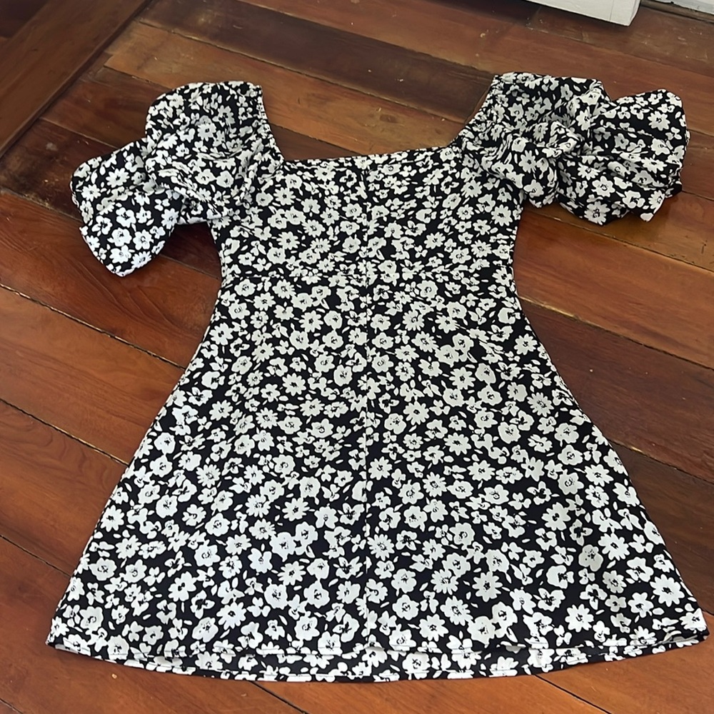 Shop Neighbor Black and White Floral Dress